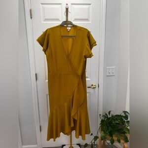 a new day Mustard Midi Wrap Dress Size XL
